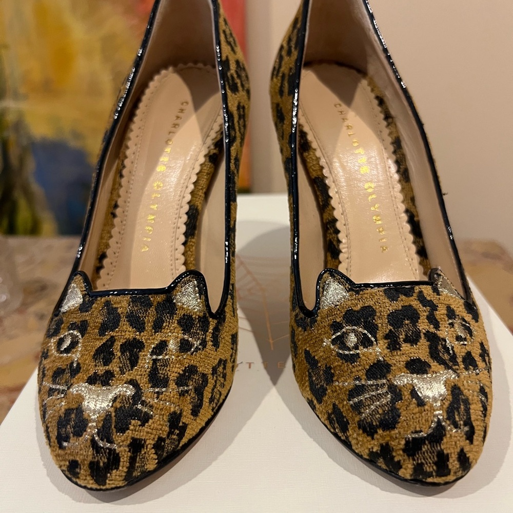 Charlotte Olympia Leopard Print Cat Heels